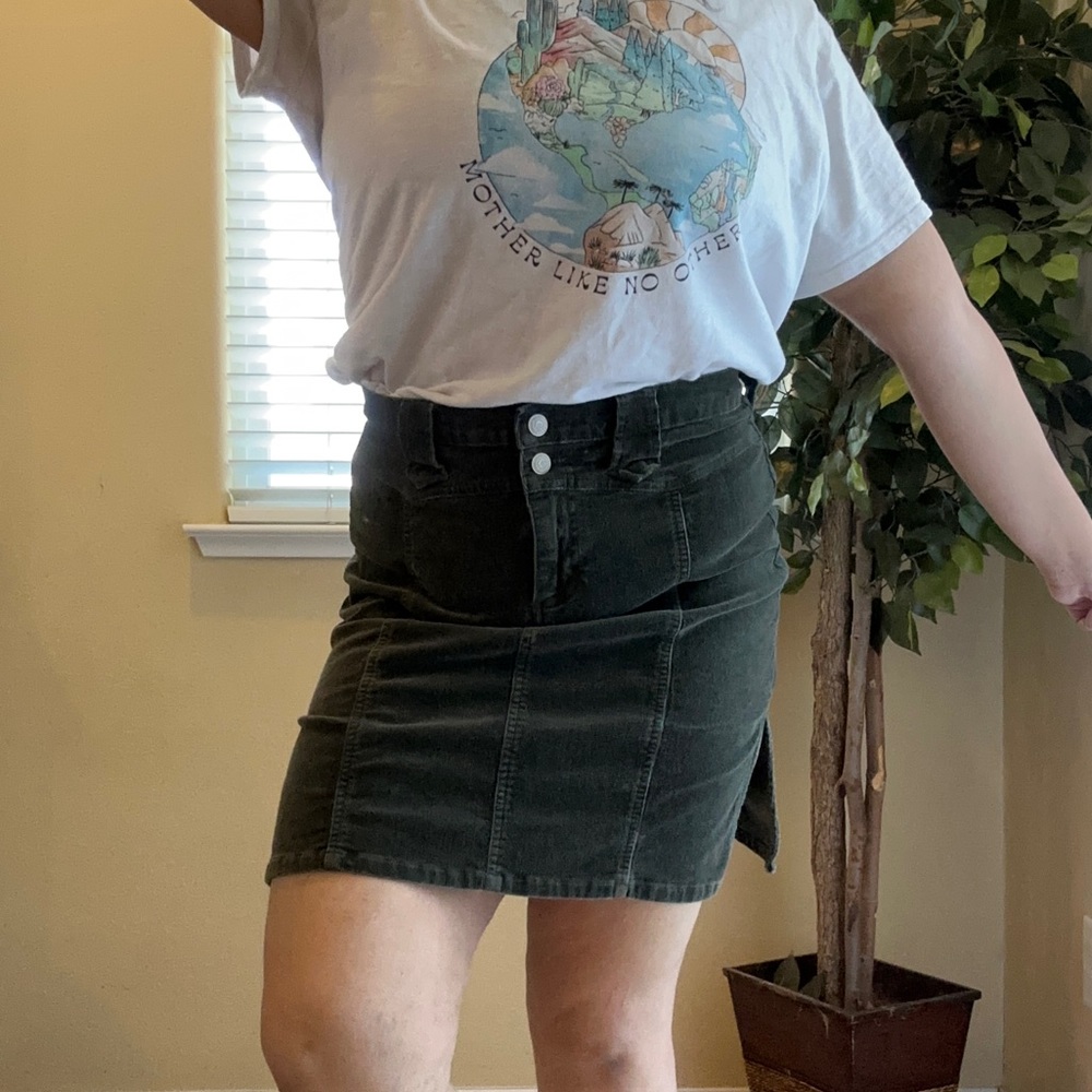 Hunter Green Corduroy Skirt